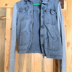 Free People Gray Bomber Jacket